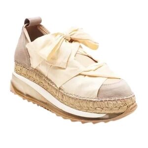 Free People Tan and Cream Espadrille Sneakers